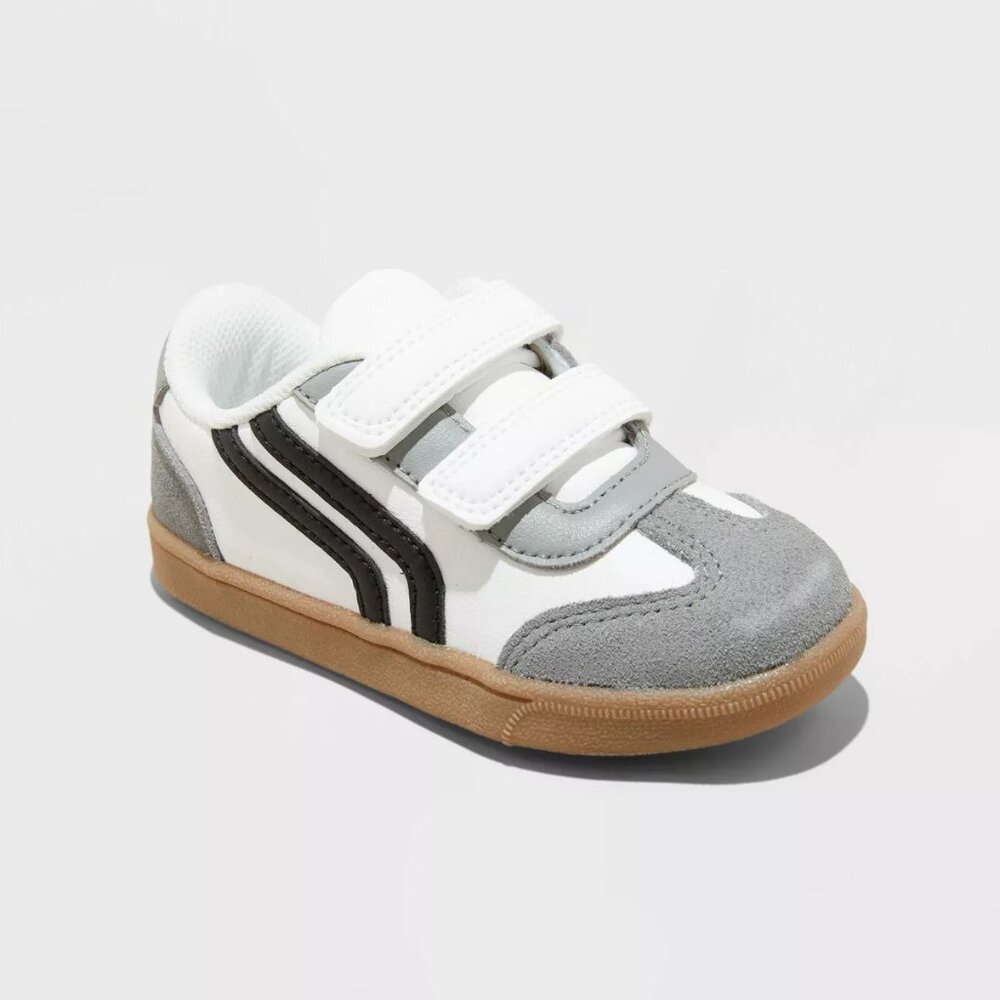 Cat & Jack White, Gray & Black Double-Strap Sneakers